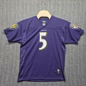 Joe Flacco Baltimore Ravens Jersey Youth XL 18-20 Purple #5 NFL Team Apparel Boy